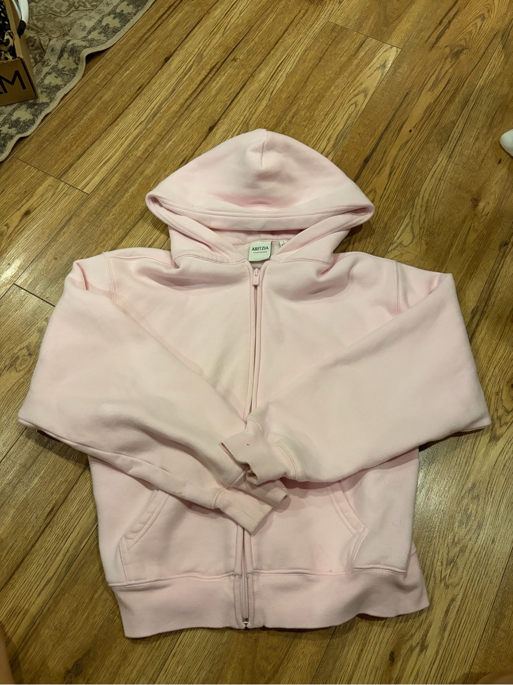 Aritzia Kids Pale Pink Zip-Up Hoodie
